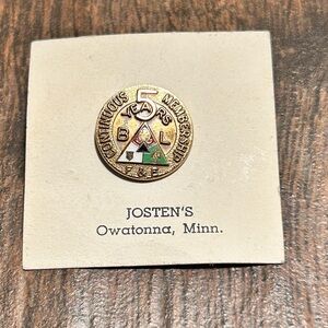Brotherhood of Locomotive Fire & Engine Lapel Pin 5 Year Union Member Vintage
